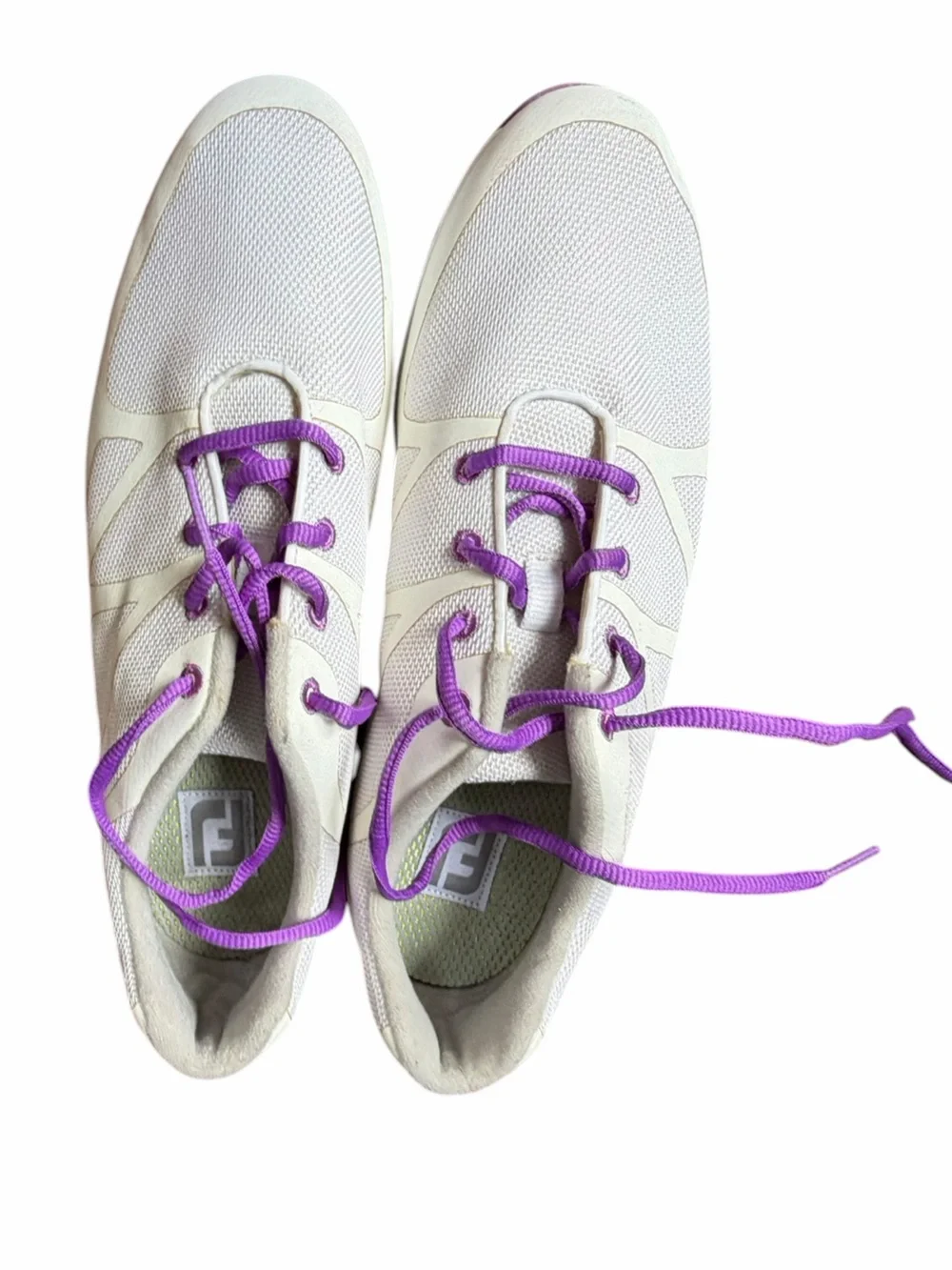 FootJoy Women's White Athletic Golf Shoes with Purple Trim Size 11 M